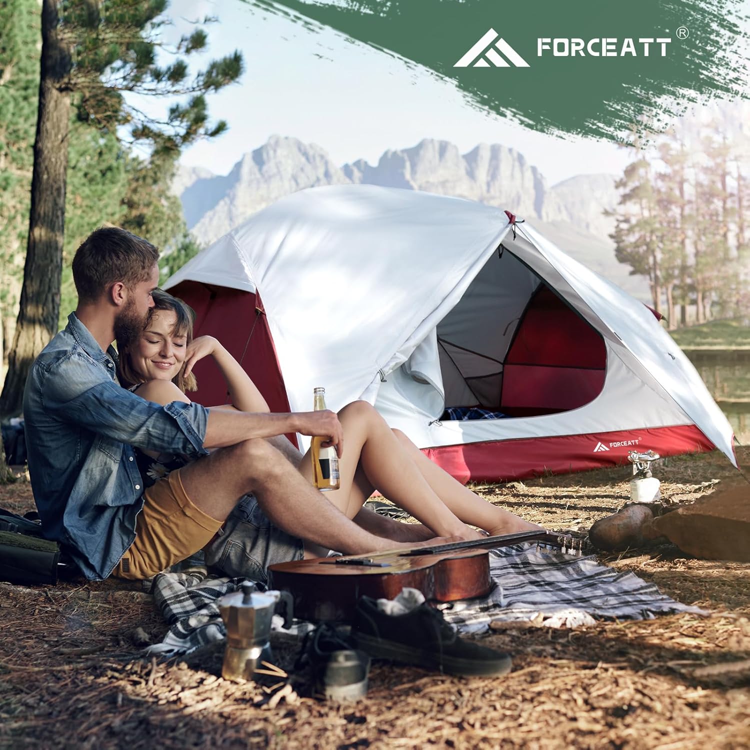 Forceatt Zelt 2–3 Personen Campingzelt, 2 Türen wasserdicht und winddicht, 3–4 Jahreszeiten, ultraleichtes Rucksackzelt für Trekking, Camping, Outdoor. – Bild 6