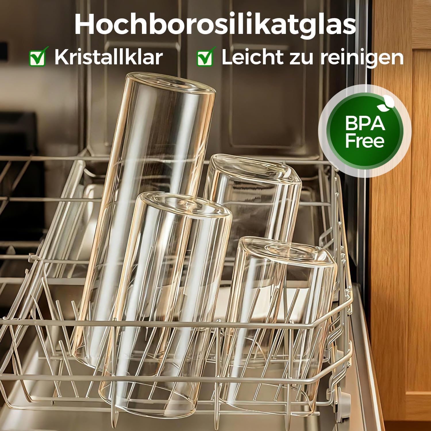 ComSaf Vorratsgläser, Glasbehälter mit Deckel, Vorratsgläser Glas 1 L x 4/600 ml x 8, Set mit 12 Vorratsgläsern mit Deckel, luftdicht, Vorratsgläser, Küchen-Vorratsgläser für Müsli – Bild 4