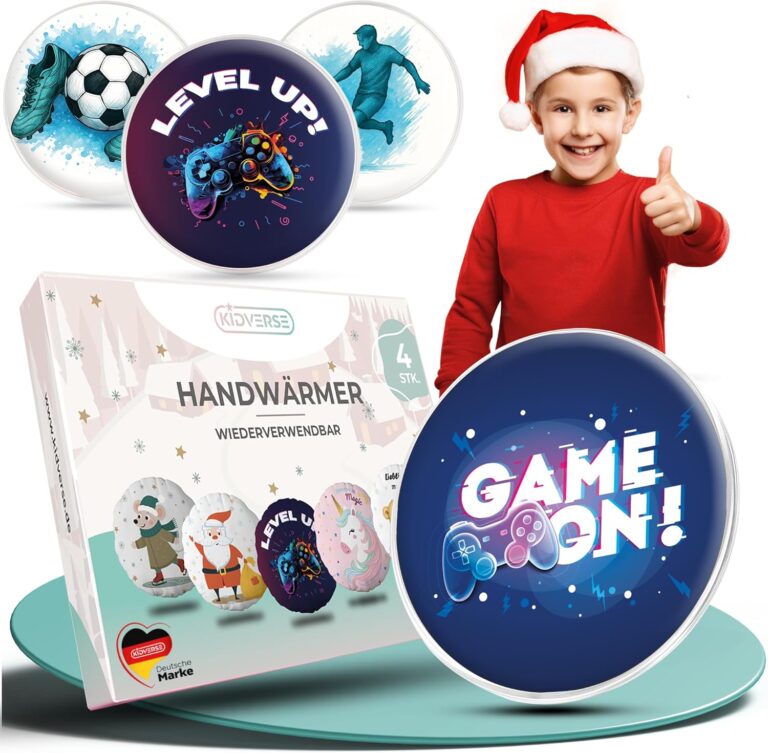 KIDVERSE Kinder Handwärmer 4er Set - Wiederverwendbare Taschenwärmer - Wohltuende Handwärmer zum Bücken - Wärmekissen Hände mit süßen Motiven - Taschenwärmer Kinder
