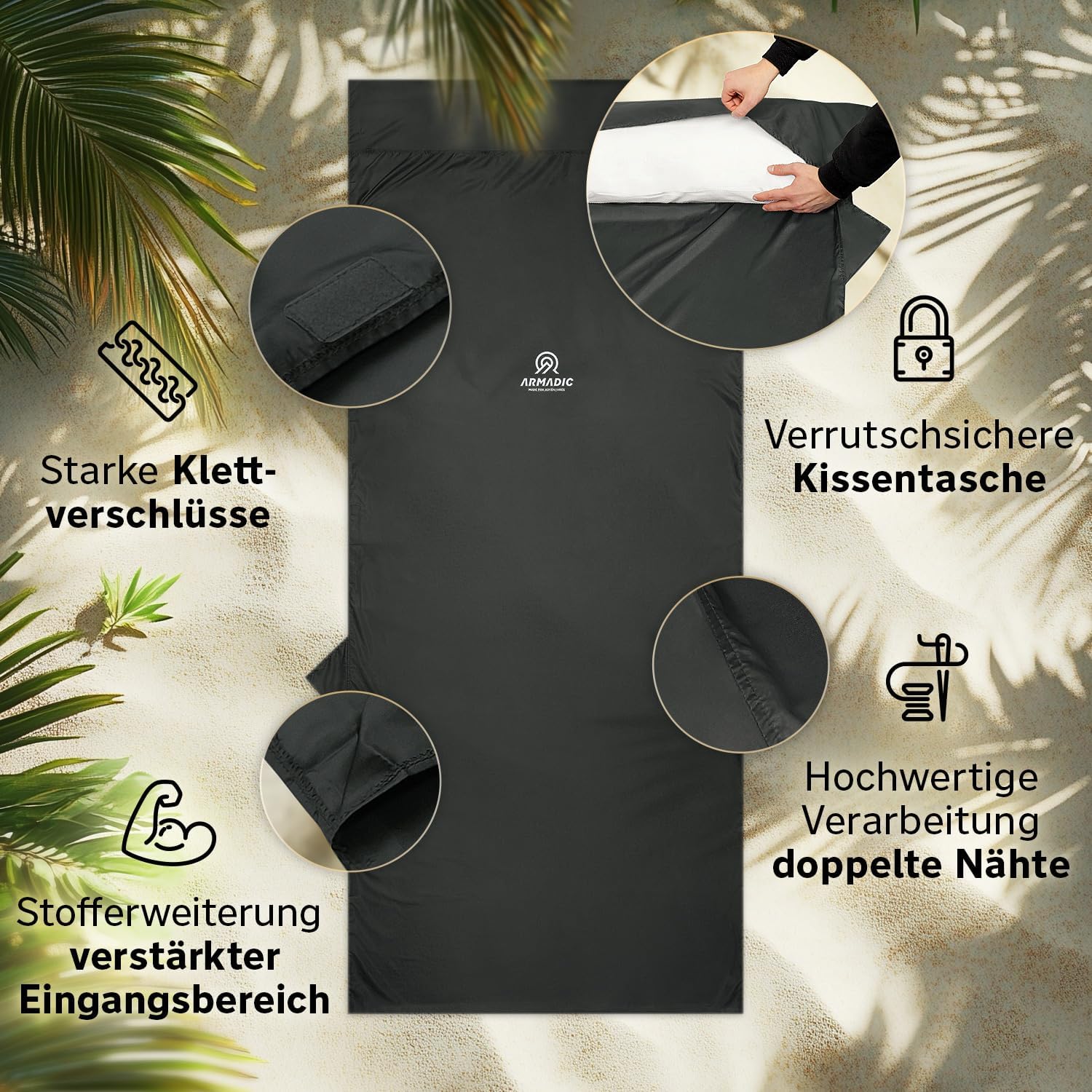 Hüttenschlafsack aus Mikrofaser oder Bio-Baumwolle (nur 230g / 370g) - Ultra leicht, klein und dünn. Reiseschlafsack, Schlafsack Inlett, Inlay I Ideal für Backpacking, Hostels und Berghütten – Bild 4