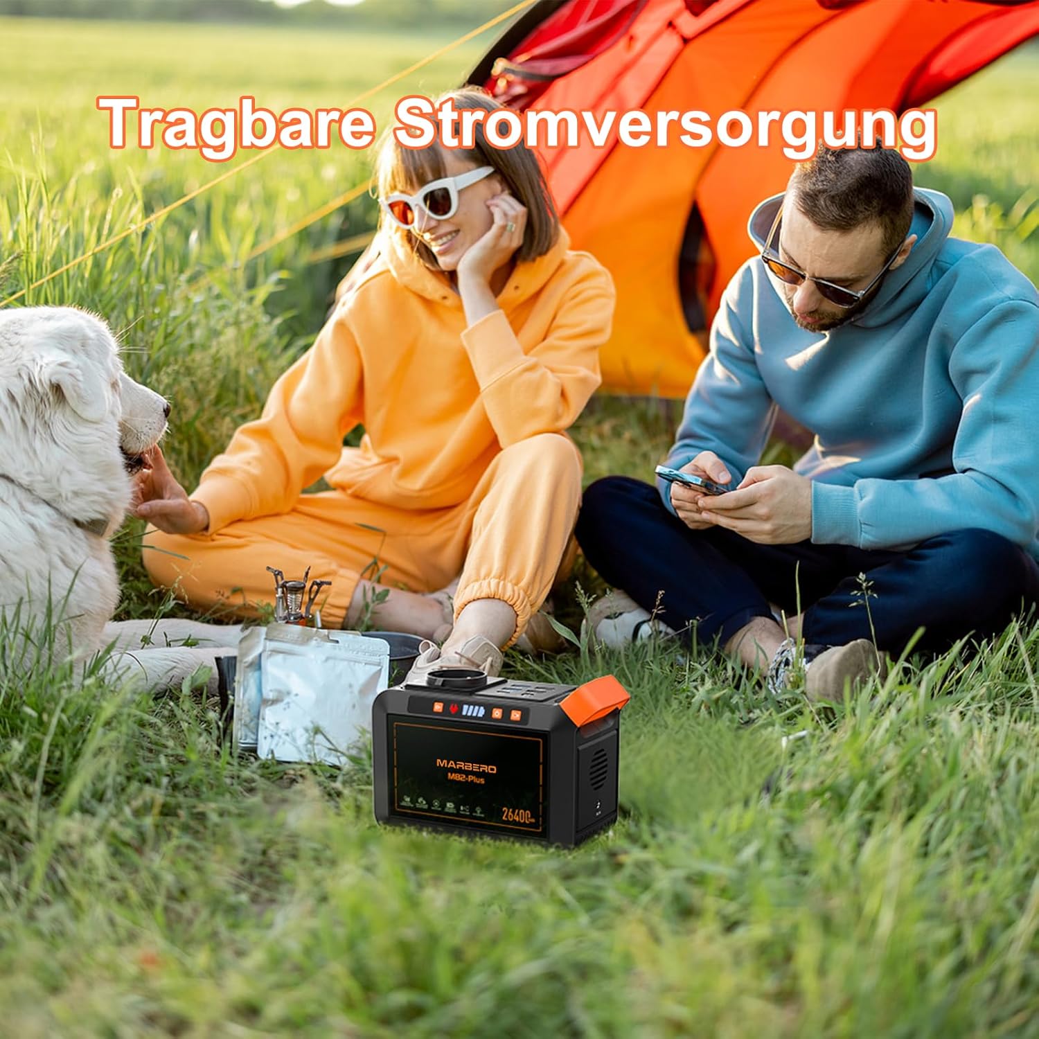 MARBERO Tragbare Power Station 26400 mAh 98 Wh Hochwertiger Lithium-Ionen-Akku Schnellladegerät 120 W Peak Solargenerator mit AC/DC / USB-Ausgängen für Reisen Camping Wohnmobil Notstromversorgung zu Hause – Bild 3