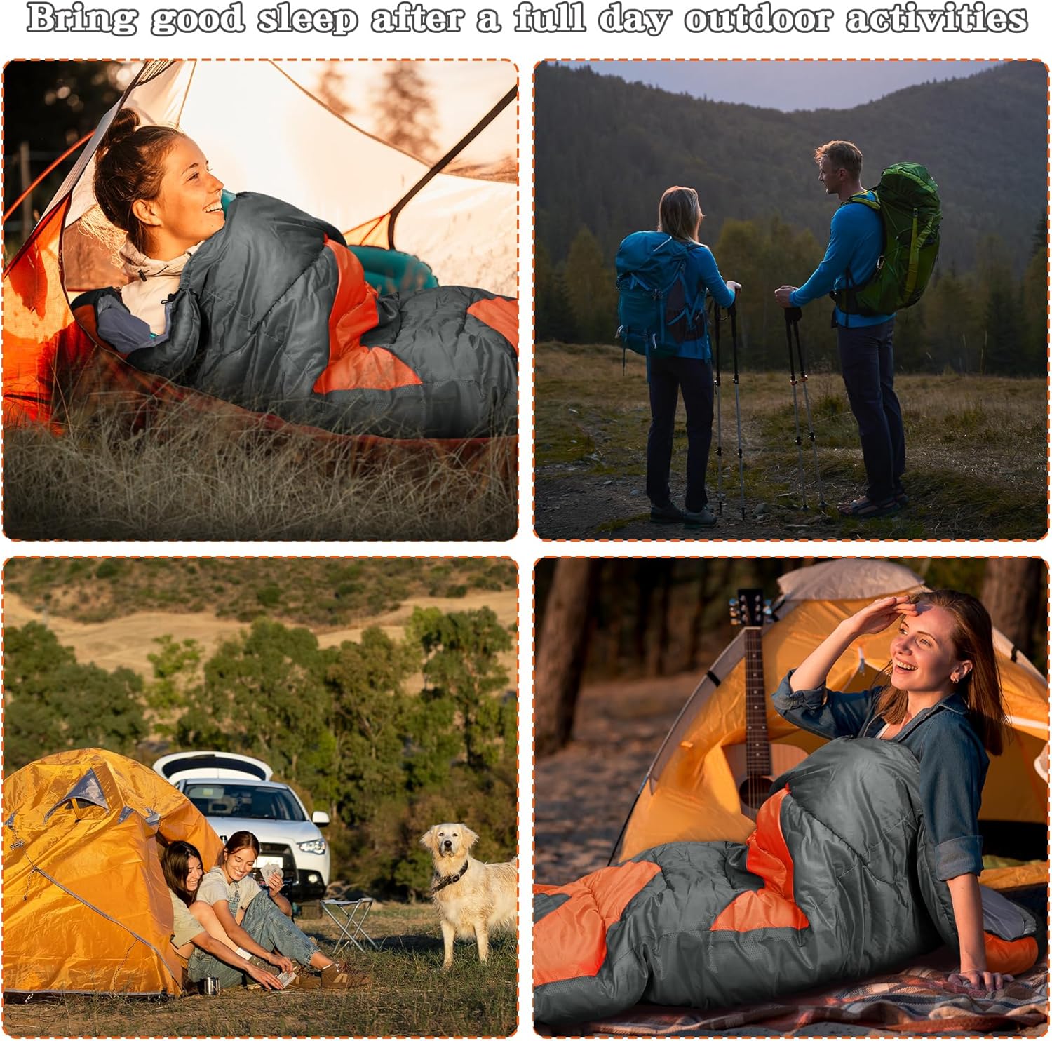 Schlafsack 3–4 Jahreszeiten für Outdoor-Camping, warm, Einzel-Erwachsene, wasserdicht, leicht, ultraleicht, Schlafsack für Erwachsene, Kinder, Camping, Wandern, Reisen – Bild 5