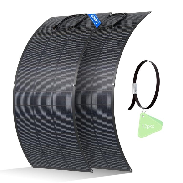 ECO-WORTHY 400 W flexibles Solarpanel 18 V ETFE-Material 18BB Monozelle 25 % hohe Umwandlung für Balkon, Wohnmobil, Wohnwagen, Boot, Dach, Camping, Haus, Yacht, unebene Oberflächen