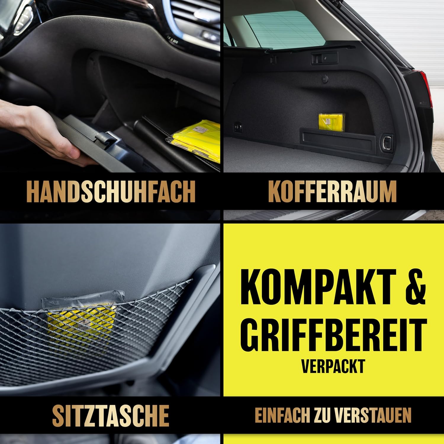 HELDENWERK Auto-Sicherheitsweste 2er-Set für Erwachsene, europaweit einsetzbar – Reflektierende Sicherheitswesten 2026 – Auto-Sicherheitsweste, Pannenweste, Autoweste – Bild 8
