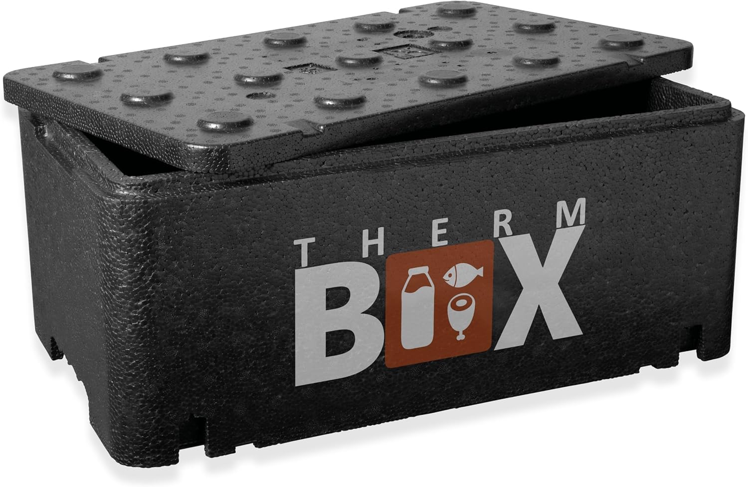 THERM BOX Profibox GN 1/1, Innenmaße: 54 x 34,5 x 24 cm, Wandstärke: 25 mm, 46 Liter Styroporboxen, Isolierbox, Thermobox, Wärmebox, große XL-Kühlbox, Thermobehälter