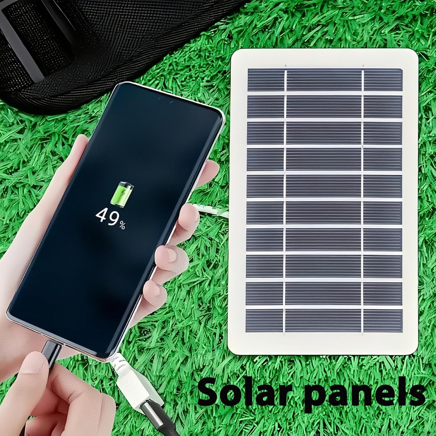 Tragbares Solarpanel 5V 2W mit USB-Anschluss, wasserdicht und robust, für Outdoor-Aktivitäten wie Camping und Wandern, Outdoor-Mini-Solarladegerät, Solarladegerät für Smartphones (1 Stück) – Bild 4