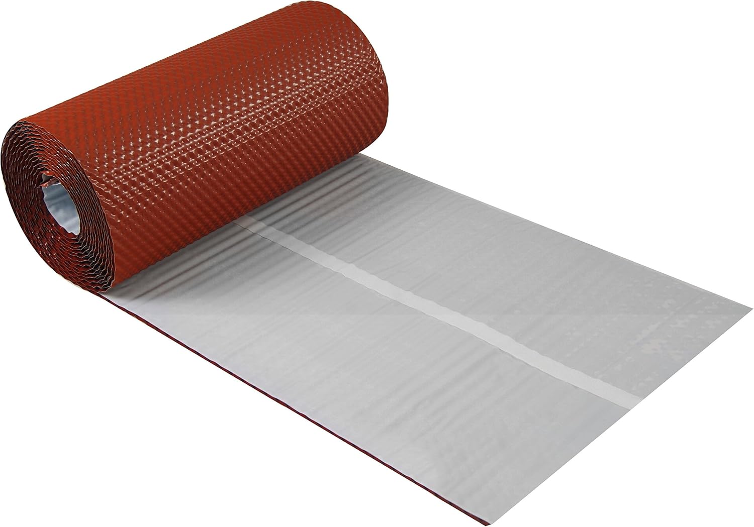 Kaminanschlussband 3D Strukturiertes Aluminium 300 mm x 5 m, 7 Farben Wandanschlussband Dach Kamin Wand Schornstein (Ziegelrot)