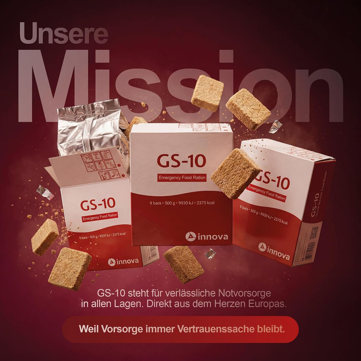 GS-10 Notnahrung - 500 g Einheit Notnahrung - Notration | Produkt hermetisch versiegelt | Extrem langlebige Energieriegel | Langzeitnahrung | Überlebensset – Bild 8