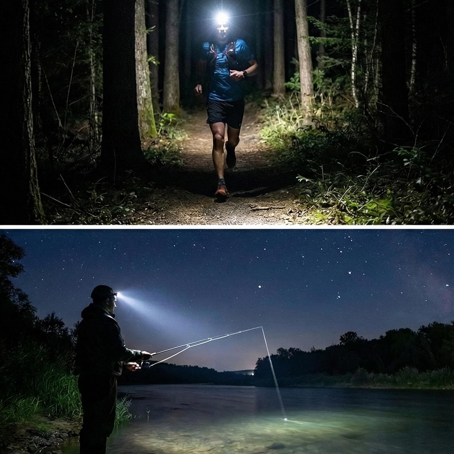 SibErg T66 LED Stirnlampe Joggen & Wandern – Ultraleicht 71 g mit Rotlicht- & Bewegungssensor – Wiederaufladbarer USB-C, 1200 mAh Akku (30 Stunden Laufzeit) – Dimmbare Stirnlampe Wasserdicht – Bild 6
