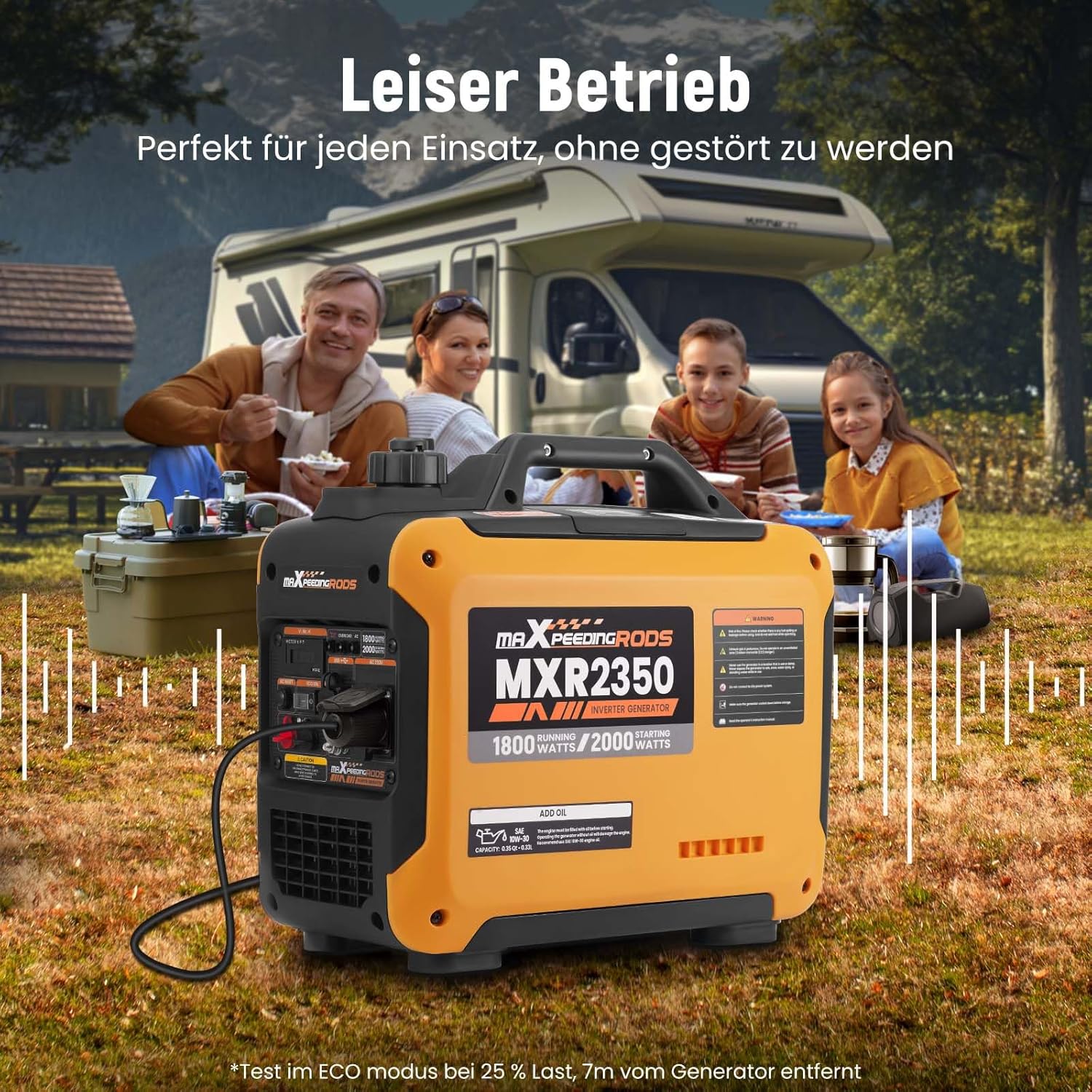 maXpeedingrods Inverter Stromerzeuger 2000W Benzin 4-Takt mit USB und 230V Steckdosen, Digitalanzeige, kompakt und leicht für Camping, Outdoor-Reisen, Wohnmobil – Bild 4