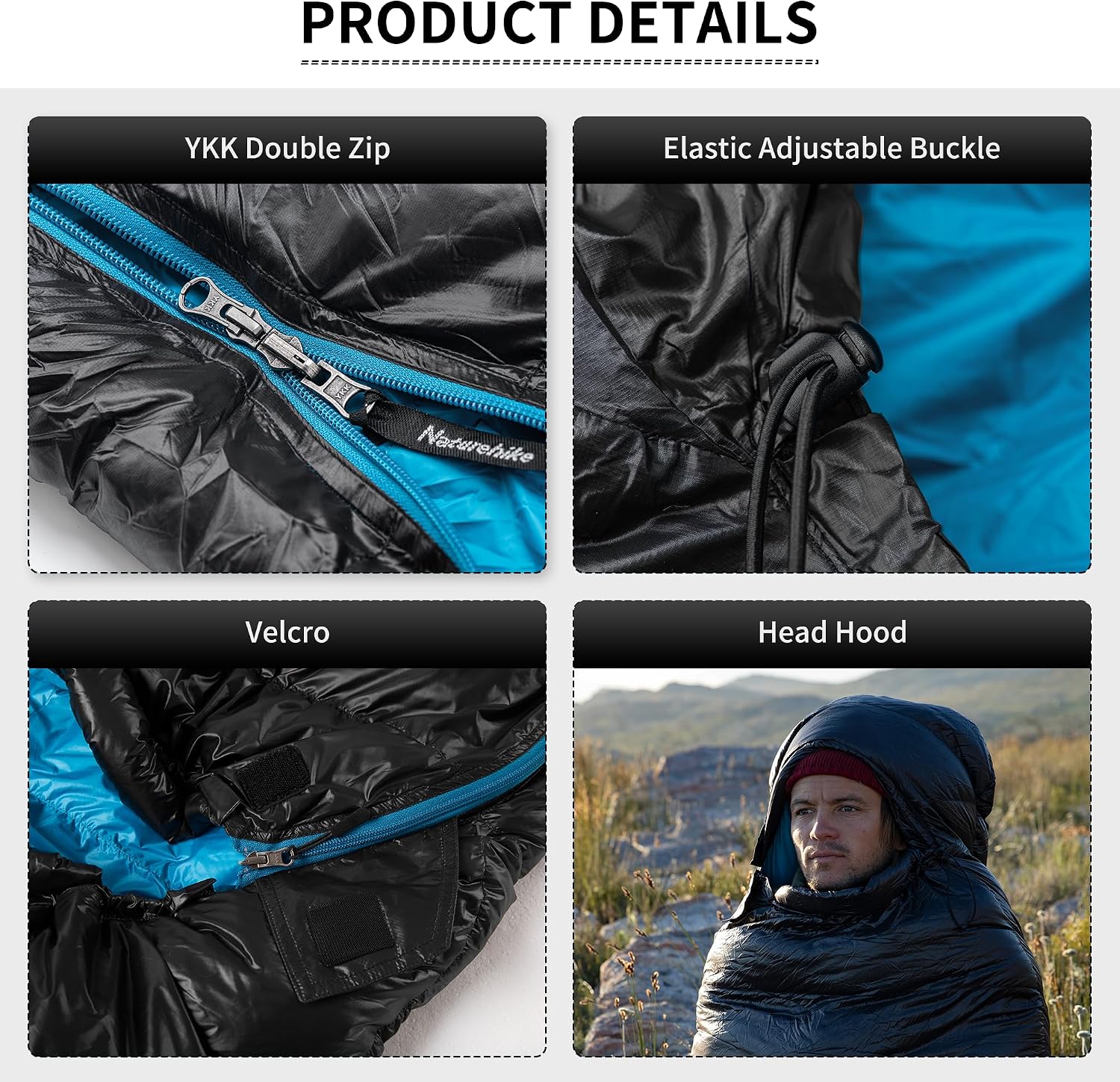 Naturehike CW-Serie RDS Daunenschlafsack,Ultraleichte Tragbare Kompackte Daunen Schlafsack 4 Jahreszeiten für Erwachsene und Kinder Outdoor Camping Wandern Reisen – Bild 5
