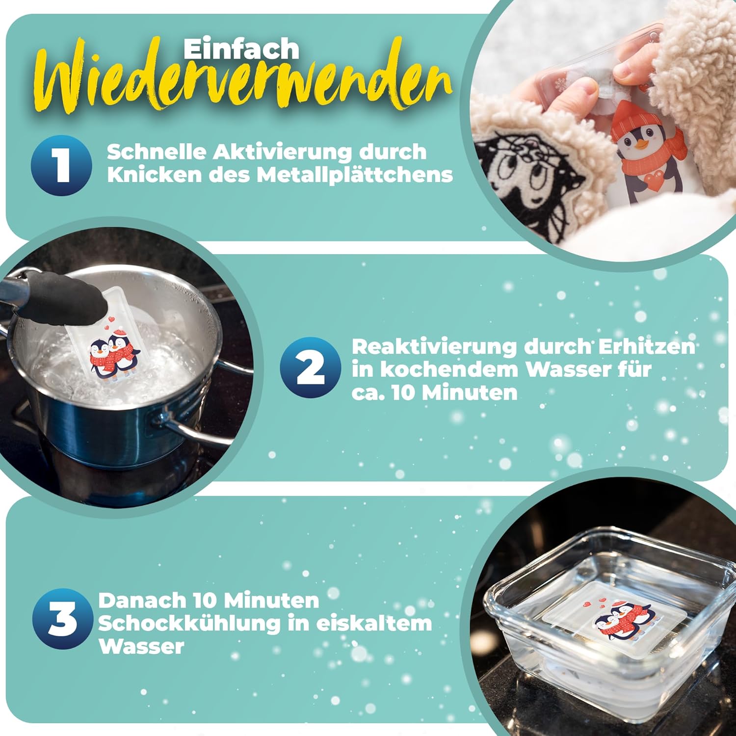 KIDVERSE Kinder Handwärmer 4er Set - Wiederverwendbare Taschenwärmer - Wohltuende Handwärmer zum Bücken - Wärmekissen Hände mit süßen Motiven - Taschenwärmer Kinder – Bild 6