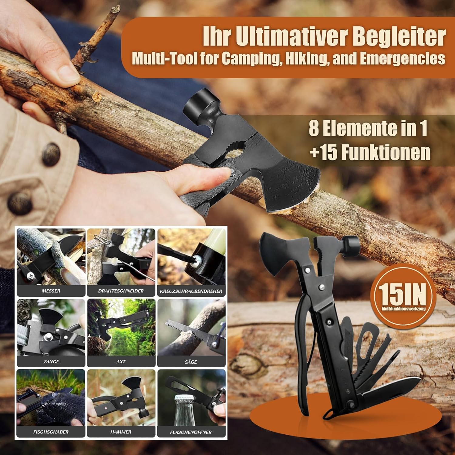 Gemmac Überlebensset mit Erste-Hilfe-Set, 140-in-1 militärische Outdoor-Ausrüstung mit Notfallradio, Erste-Hilfe-Set und Notfalltasche für Geschenke, Überlebenspaket für Auto/Camping/Rucksackreisen/Wandern/Jagd – Bild 3