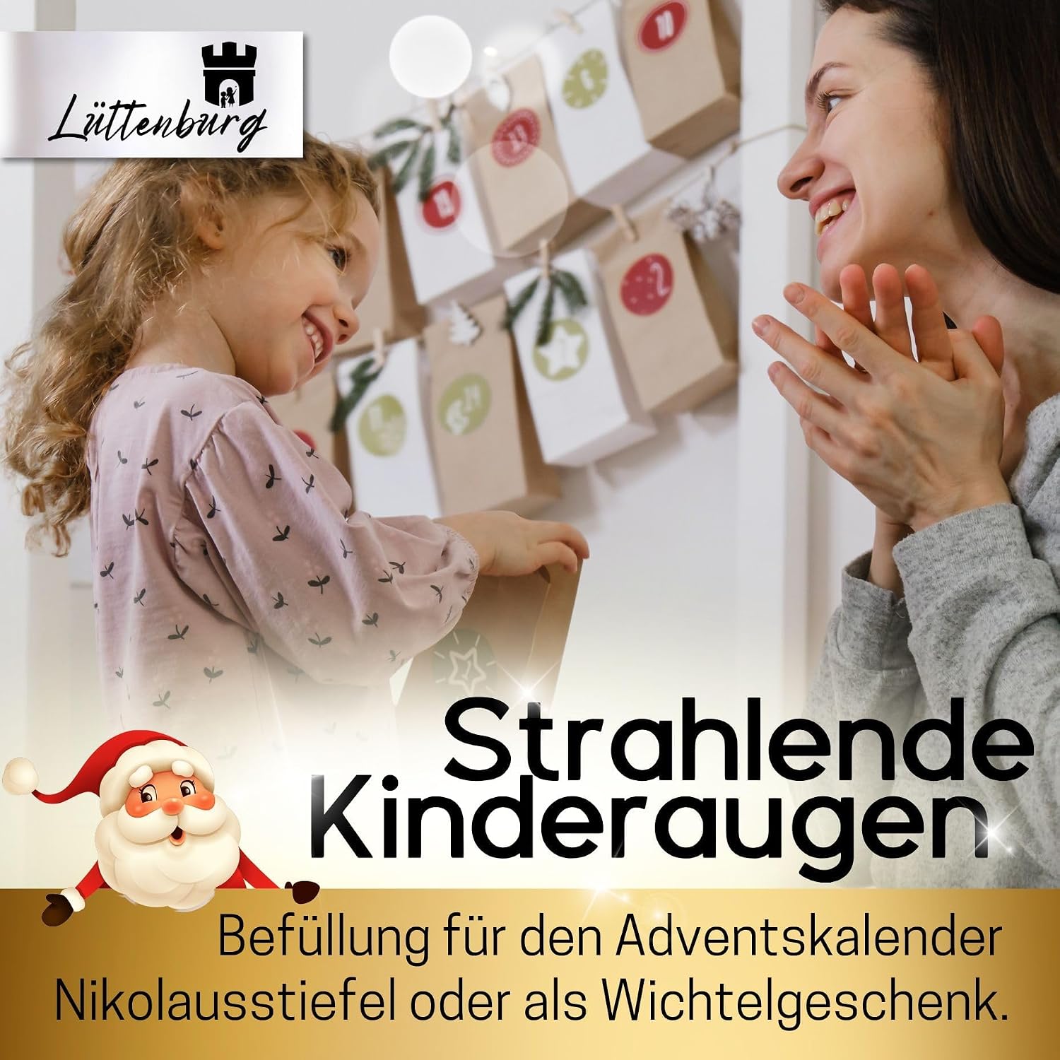 Taschenwärmer für Kinder Rentier Rudolph - Wiederverwendbarer Handwärmer rund Geschenk zu Weihnachten - Weihnachtstaschen-Heizkissen ca. 9 x 9 cm - Adventskalender mit Weihnachtsmannfüllung – Bild 4