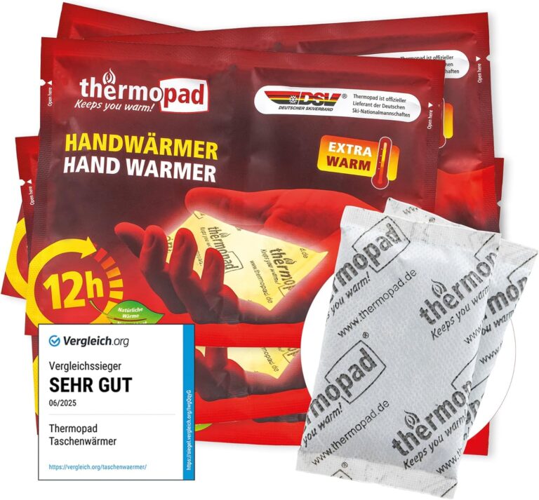 Thermopad Handwärmer – 5, 10 oder 30 Paar Wärmekissen für 12 Stunden Wärme | Sofort einsatzbereite Taschenwärmer, extra warmes Wärmekissen – ideal für Outdoor-Aktivitäten & Handschuhe