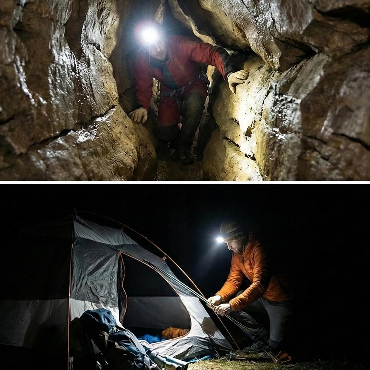 SibErg T66 LED Stirnlampe Joggen & Wandern – Ultraleicht 71 g mit Rotlicht- & Bewegungssensor – Wiederaufladbarer USB-C, 1200 mAh Akku (30 Stunden Laufzeit) – Dimmbare Stirnlampe Wasserdicht – Bild 2