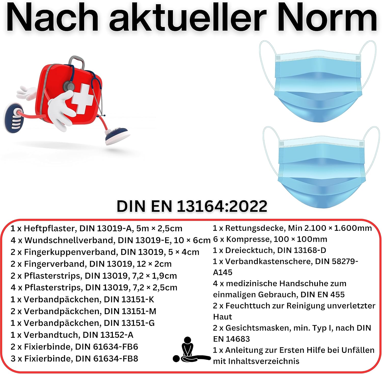 Petex 43930004 DIN 13164 schwarzer Verbandsbeutel, Inhalt – Bild 3