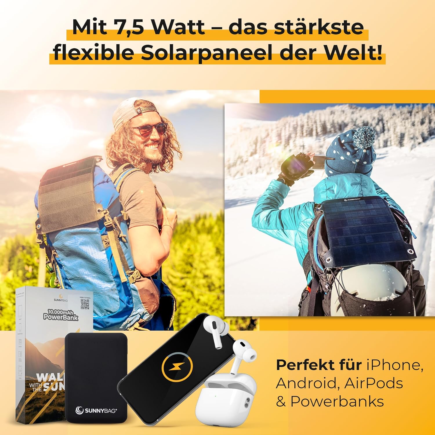 SunnyBAG Leaf PRO: Das stärkste flexible Solarpanel der Welt, Premium-Solarladegerät für den Außenbereich, ISPO-Award-Gewinner. – Bild 2