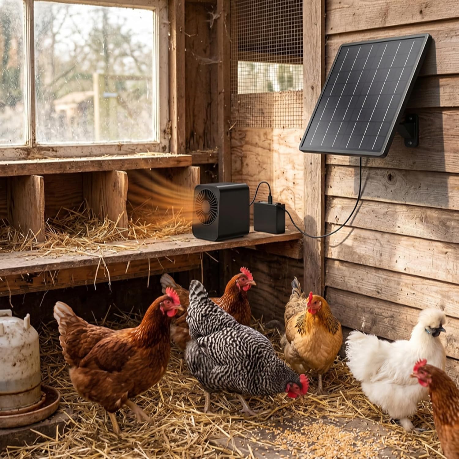 Wiederaufladbares Schnellheizbatterie-Set mit tragbarem Solarheizungs-Hühnerstall-Wärmergebläse für Wintergewächshaus, Auto, Hundehütte, Outdoor, Camping, Wohnmobil – Bild 6