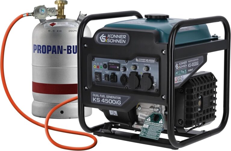 K&S Könner&Söhnen KS 4500iG Inverter Generator (Gas/Benzin) 4500 W, Stromerzeuger mit USB, Eco-Modus, Notstromaggregat für Camping, Haus und Werkstatt, Generator Inverter, Stromerzeuger Benzin LPG