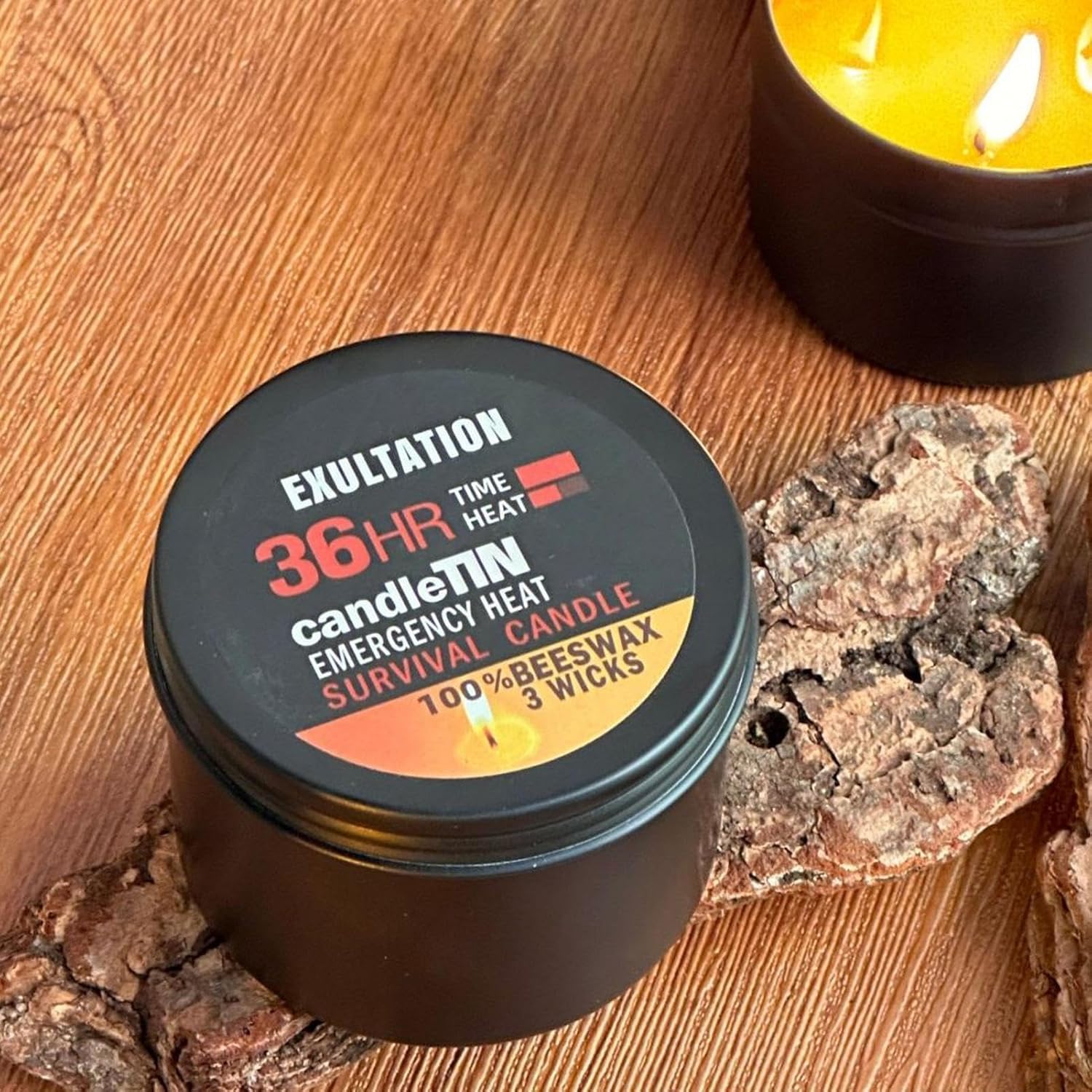 3er-Pack Überlebenskerzen, lange Brenndauer, winddichte Kerzen mit einer Brenndauer von 36 Stunden, Notfallkerzen in Blechdose, für Wandern, Reisen, Camping, Stromausfall – Bild 8