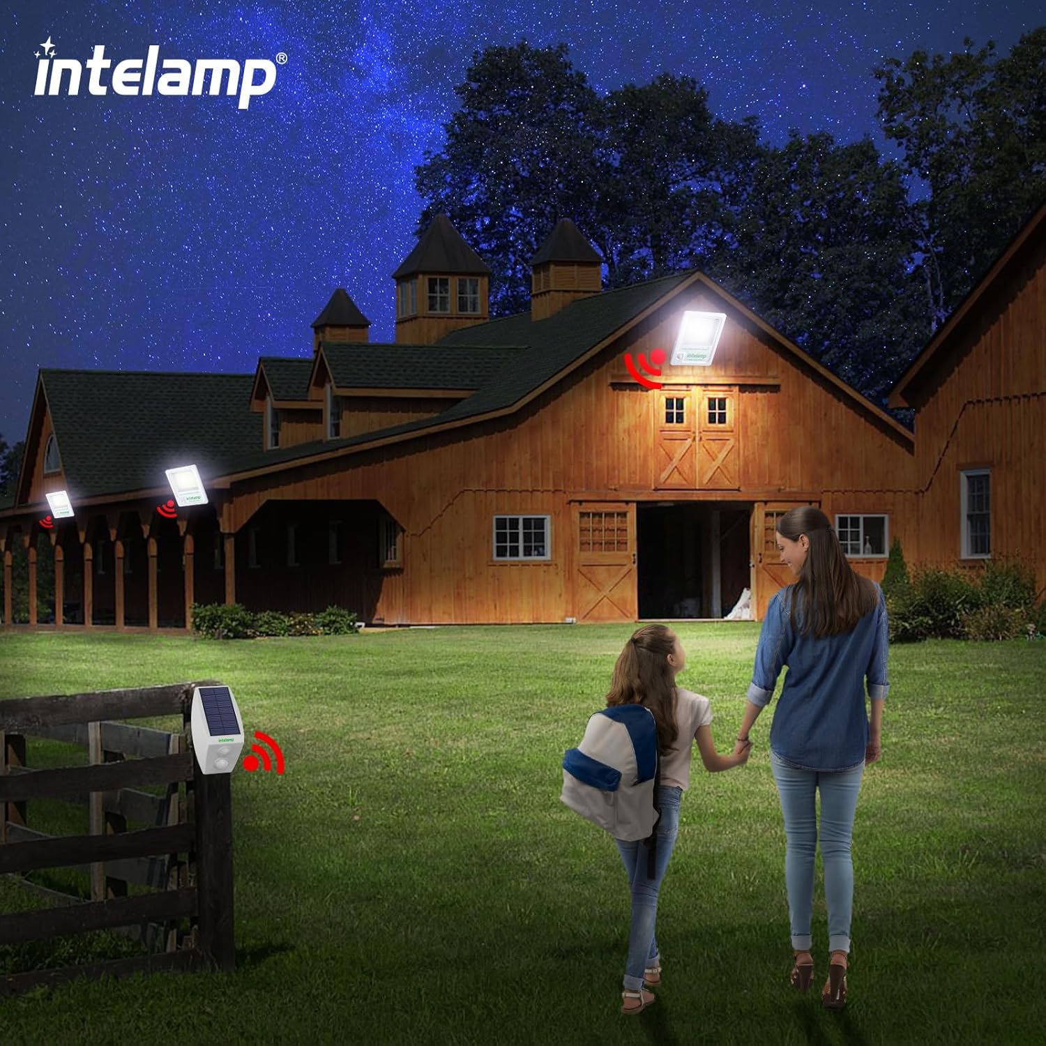 INTELAMP Solarleuchten für den Außenbereich mit Bewegungsmelder, 12000 mAh 3000 LM Solarstrahler Außen, Superhelle 170 LED Solarleuchten für den Außenbereich mit Fernbedienung, Solarlampe für den Außenbereich mit 5 m Kabel, IP65 – Bild 7