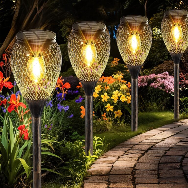 Solarleuchten für den Garten im Freien, 4 Stück Solarleuchten für den Außenbereich, superhelle wasserdichte Solarleuchten für den Außenbereich, Auto-Ein-/Aus-Gehweg, Auffahrt, Gehweg, Rasen, Terrasse, Hof