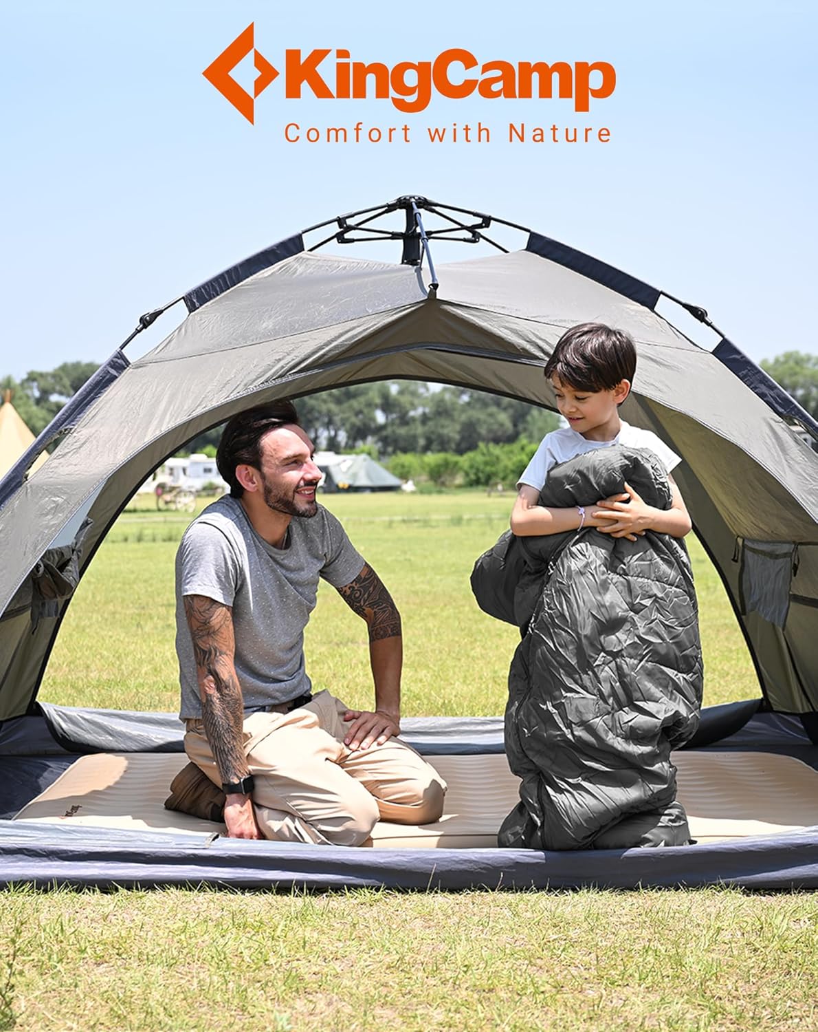 KingCamp Kinderschlafsack 3 Jahreszeiten Deckenschlafsack für Kinder 100-140cm Leicht Warm für Camping und Wandern mit Tragetasche – Bild 7