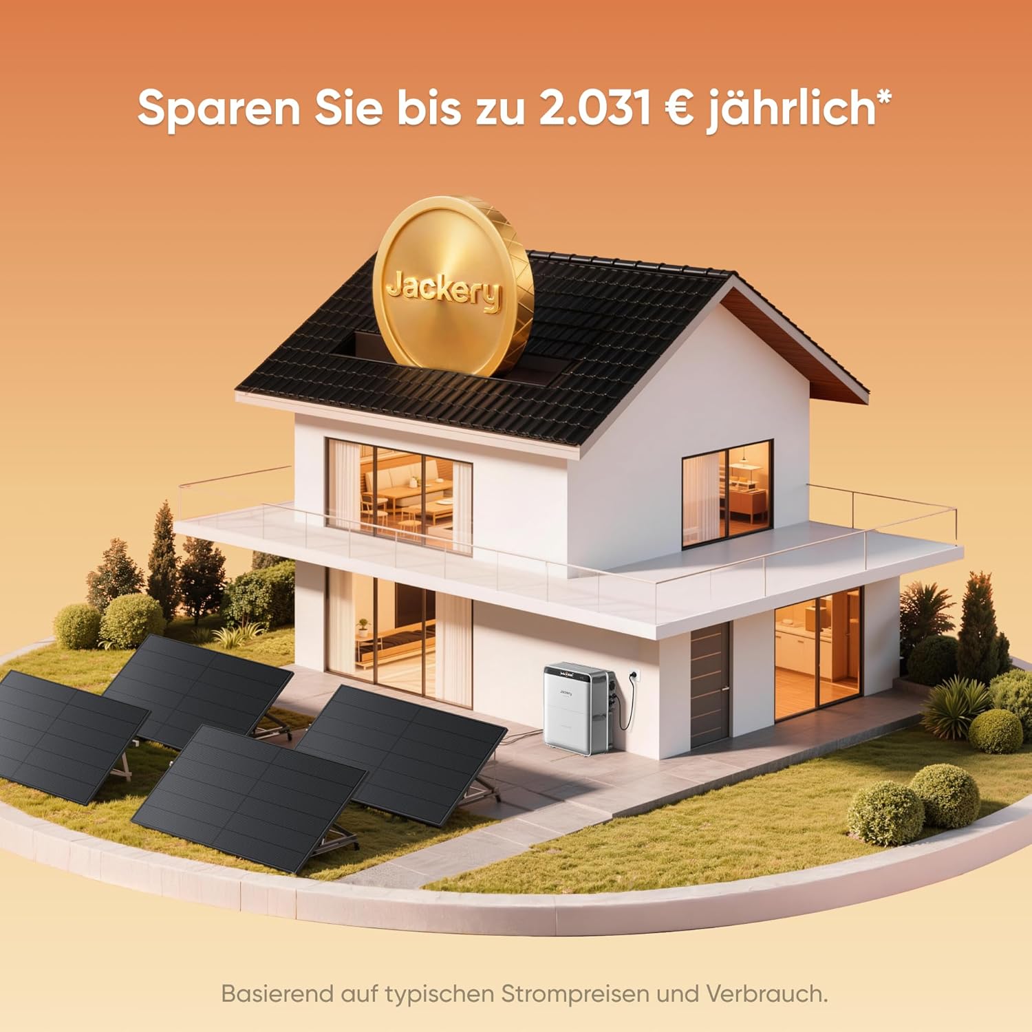 Jackery SolarVault 3 Pro Max Balkonkraftwerk mit Speicher, 2500 W, 4 MPPT, 4000 W PV-Eingang, 2500 W Notstromversorgung, erweiterbar auf bis zu 15 kWh – Bild 4