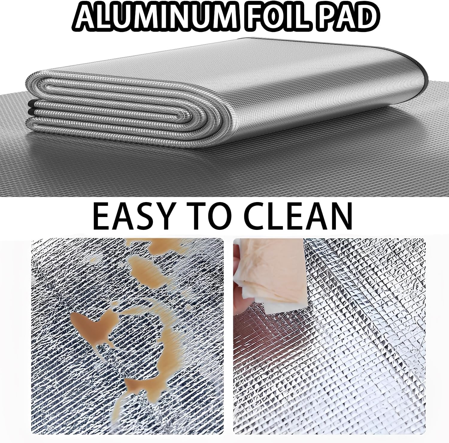 Aluminium-Isomatte, Schaumstoffmatten, 200 x 200 cm, Schlafmatte für Camping, isolierte Decke, faltbare Zeltmatte, Bodenmatte, Thermodeckenmatte aus Aluminiumfolie und EPE – Bild 4