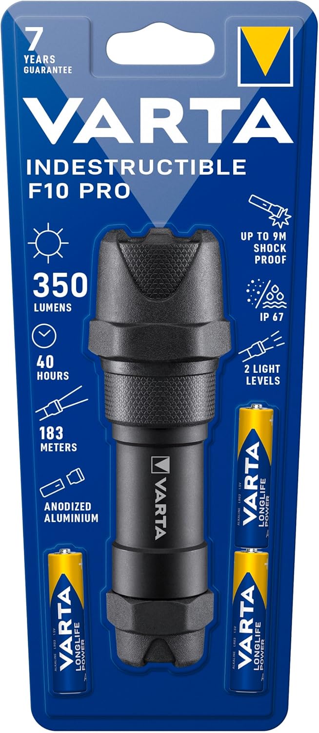 Varta Indestructible H30 Pro COB LED-Laterne mit 6 x AA Longlife Power-Batterien, wasser- und staubdicht, stoßdämpfend, bruchsichere Linse und Reflektor – Bild 2
