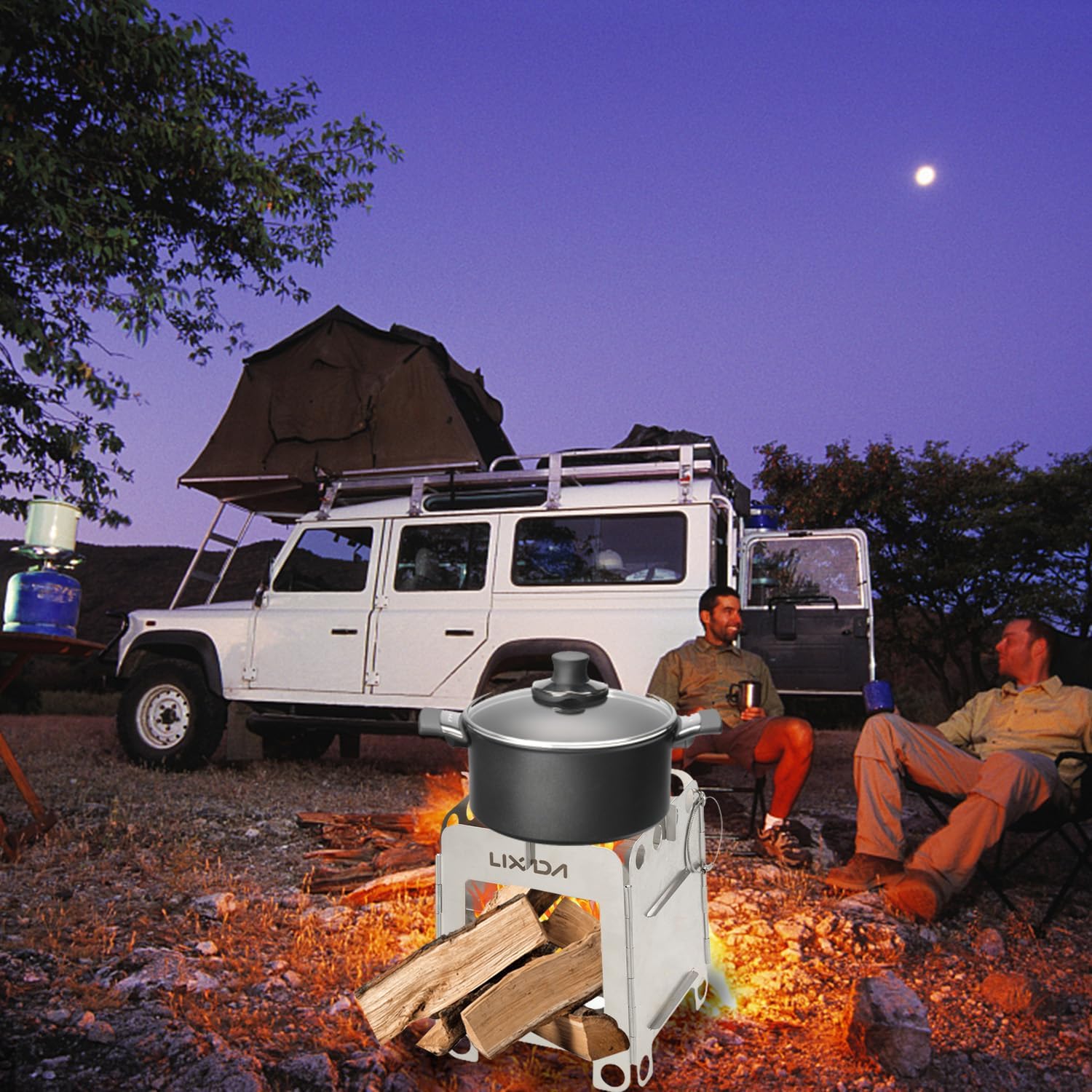 Lixada Tragbarer Campingkocher, zusammenklappbarer Campingkocher, Holzofen, leichter Taschenkocher, Rucksackkocher mit Tasche – Bild 4