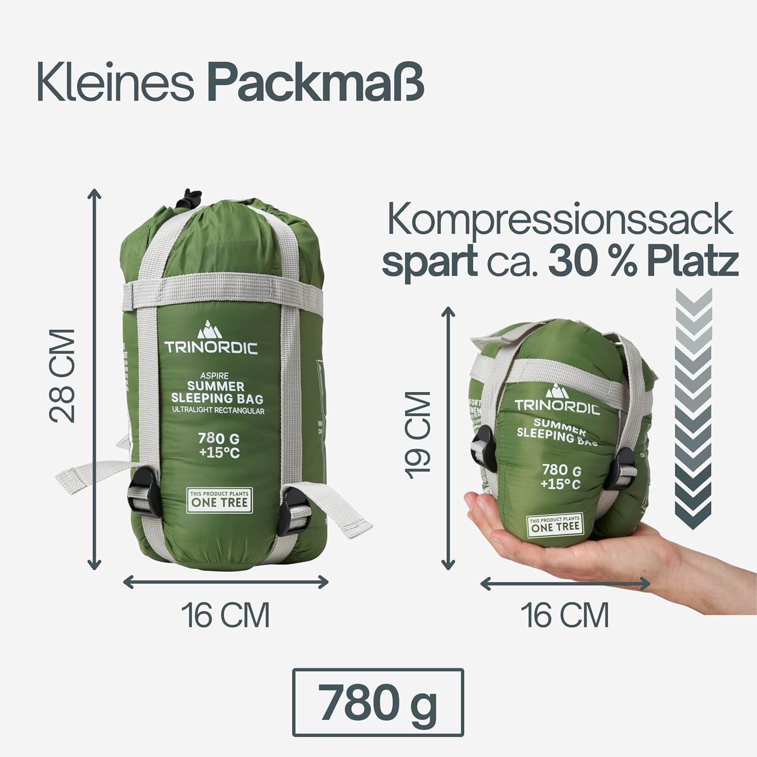 Trinordic Ultraleichter Sommerschlafsack – Mumienschlafsack für Erwachsene, kompakt und leicht, ideal für Camping, Wandern, Trekking und Radfahren – Bild 4