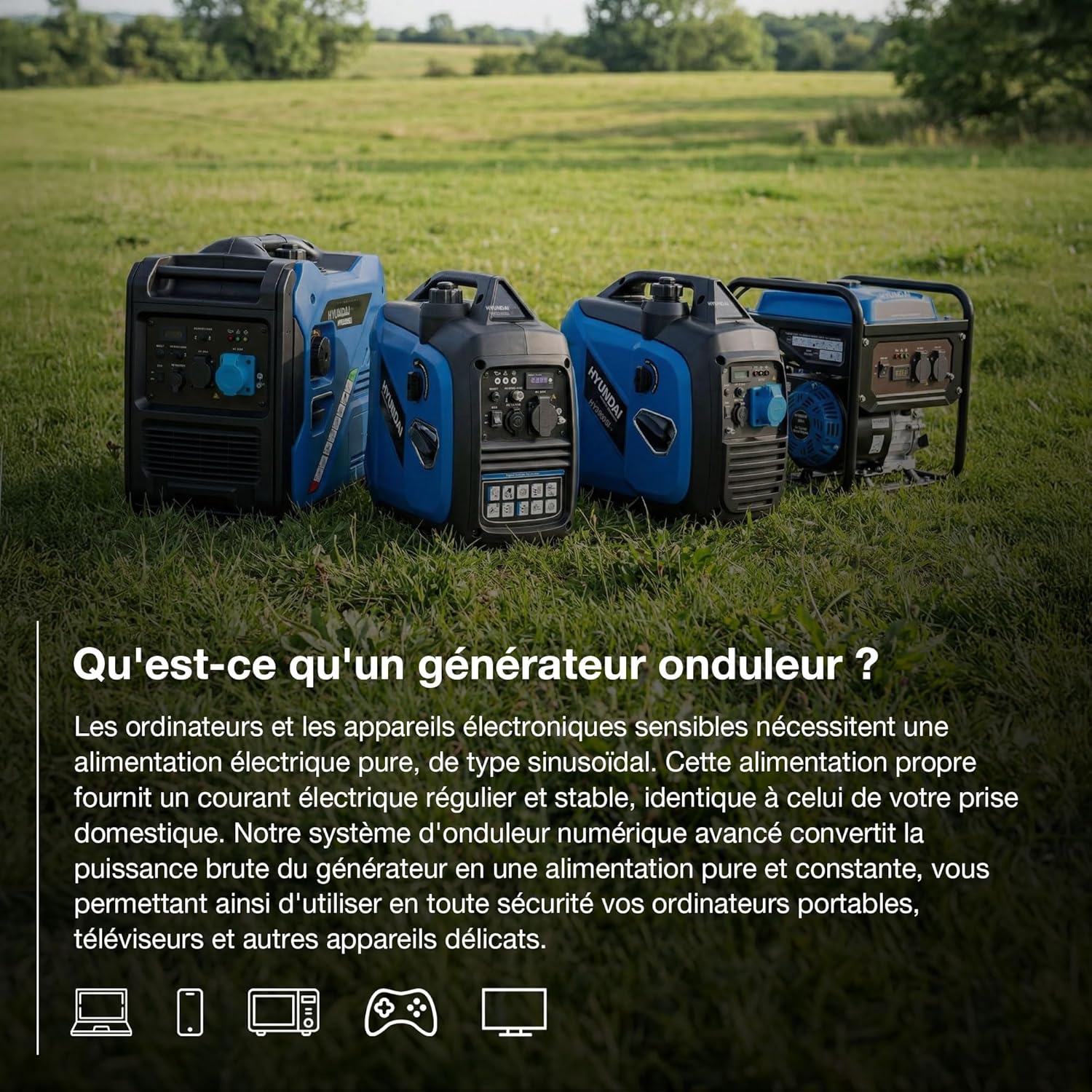 Hyundai 2000 W/1800 W kontinuierlicher Benzin-Generator mit reinem Sinus-Wechselrichter, EU-Stecker, 3 Jahre Garantie – HY2350Si-EU – Bild 5