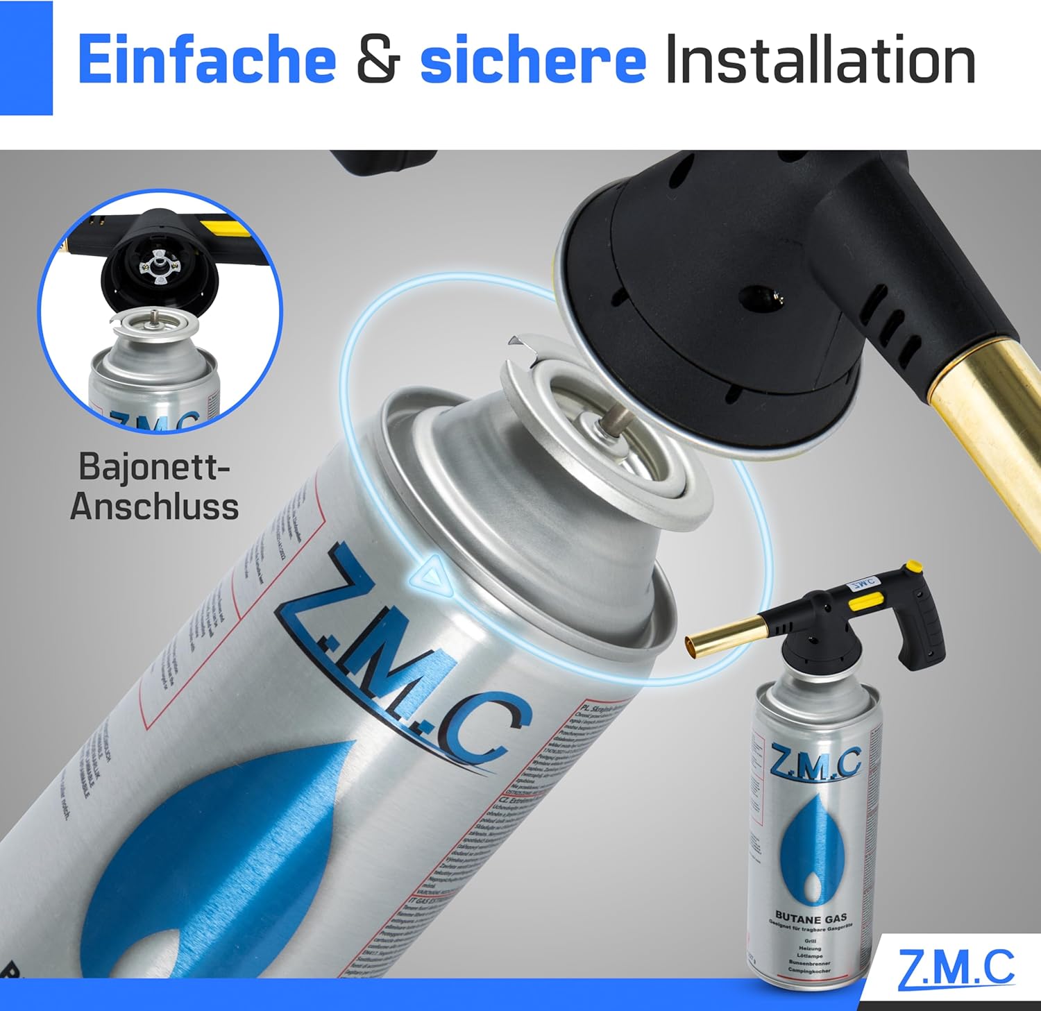 ZMC 28 x Butan-Gaskartuschen 227 g MSF-1a – Butangasflasche Campinggas mit Bajonettventil für Campingkocher, Gasheizung, Gasbrenner, Unkrautbrenner, Lötbrenner – hergestellt in Europa – Bild 6