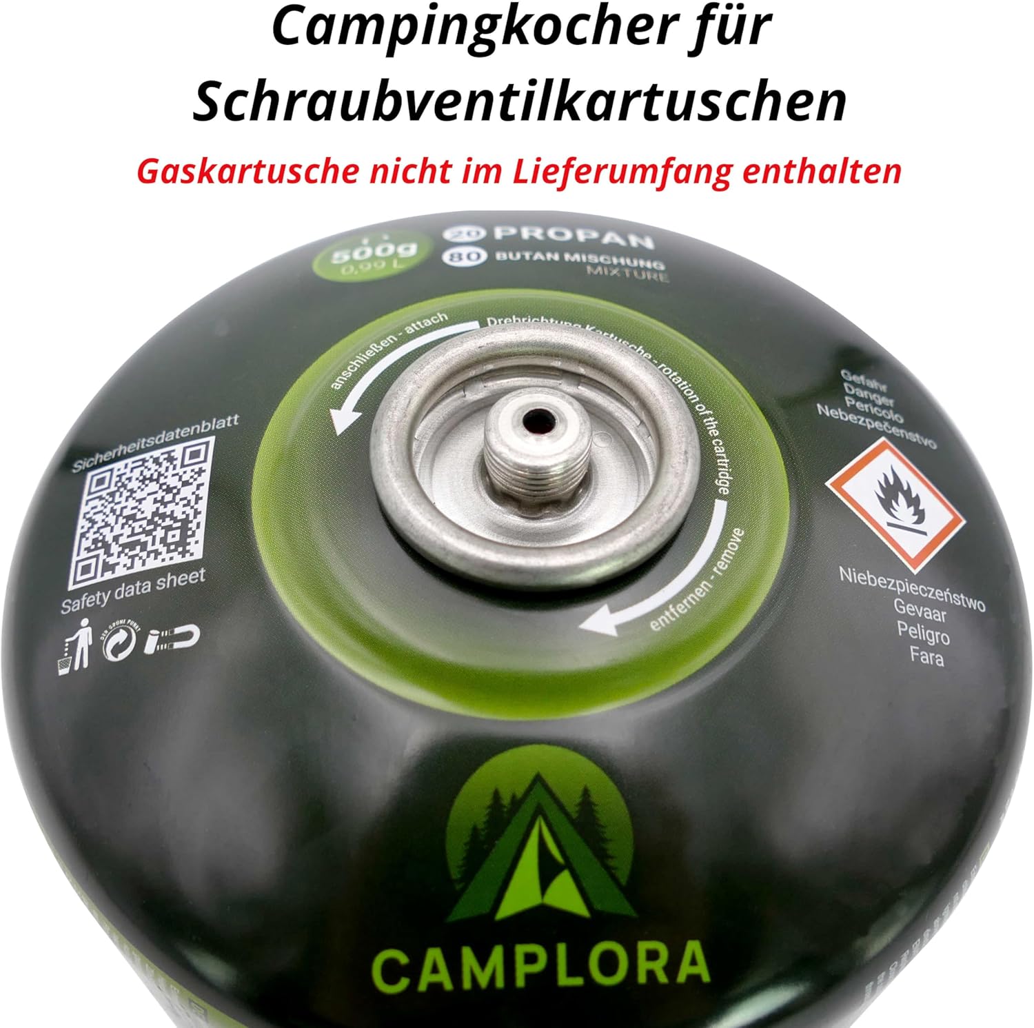 CAMPLORA Campingkocher mit Piezozündung für Schraubkartuschen, Gaskocher, Propangaskocher, Butangaskocher – Bild 6
