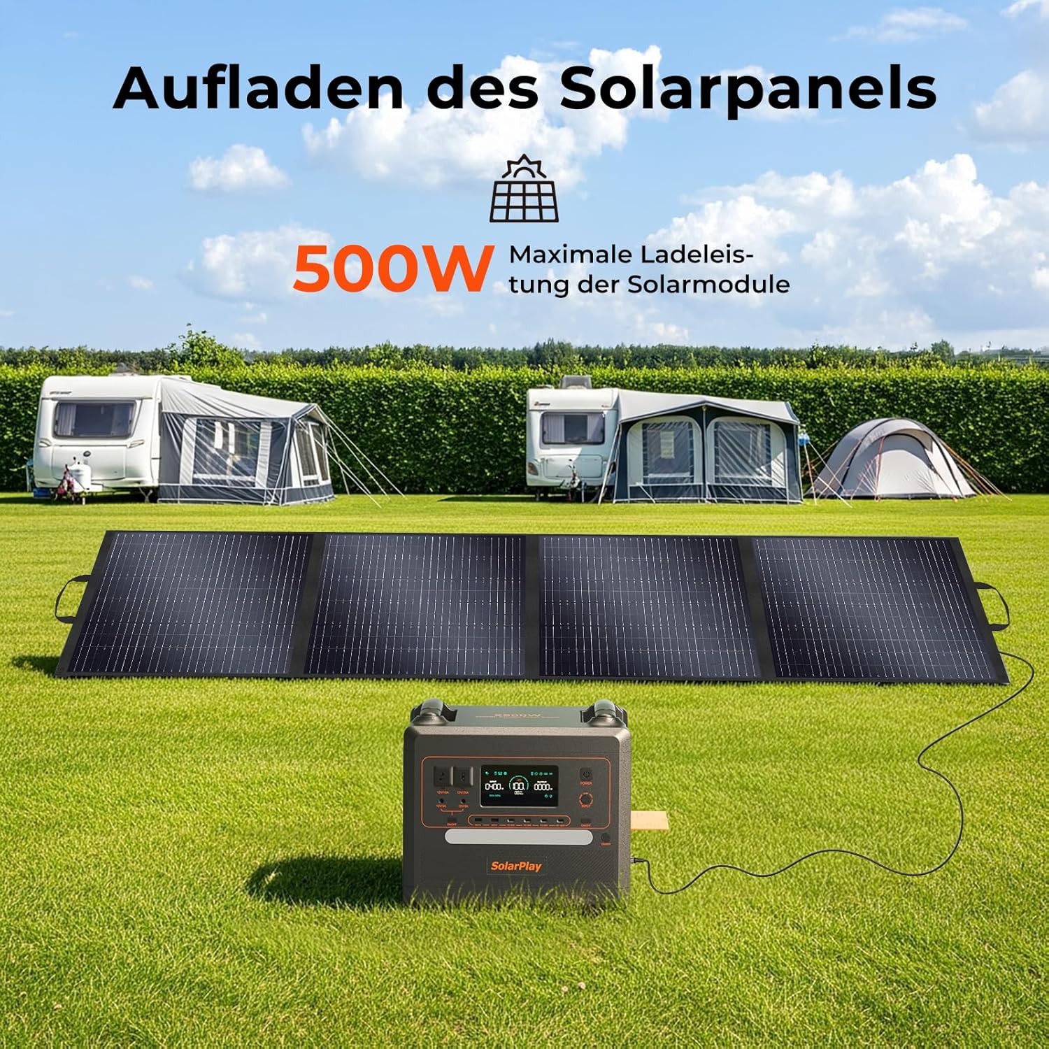 SolarPlay Q2402M Tragbares Kraftwerk (5000 Peak), Solargenerator mit 2304 Wh LiFePO4-Akku, mit 2 x 2500 WAC Ausgängen, Backup, Off-Grid, Van Life, 2500 W Kraftwerk für Camping, Wohnmobil und Stromausfälle – Bild 6
