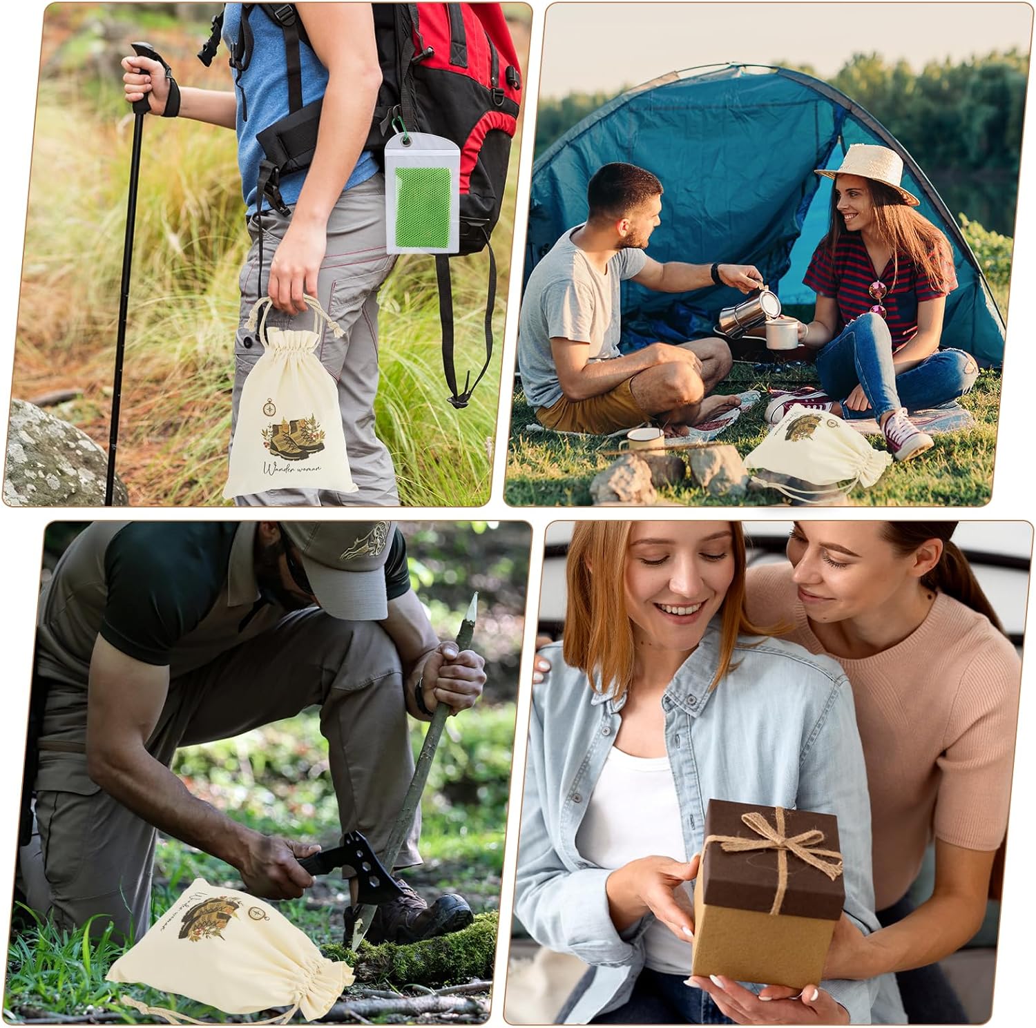 7er-Set Wanderzubehör, Geschenk für Wanderer, Wanderzubehör inklusive Multifunktionswerkzeug, schnell trocknende Sporthandtücher, Schal, Karabiner, Edelstahl-Kompass und Rucksackhaken für den Außenbereich – Bild 7