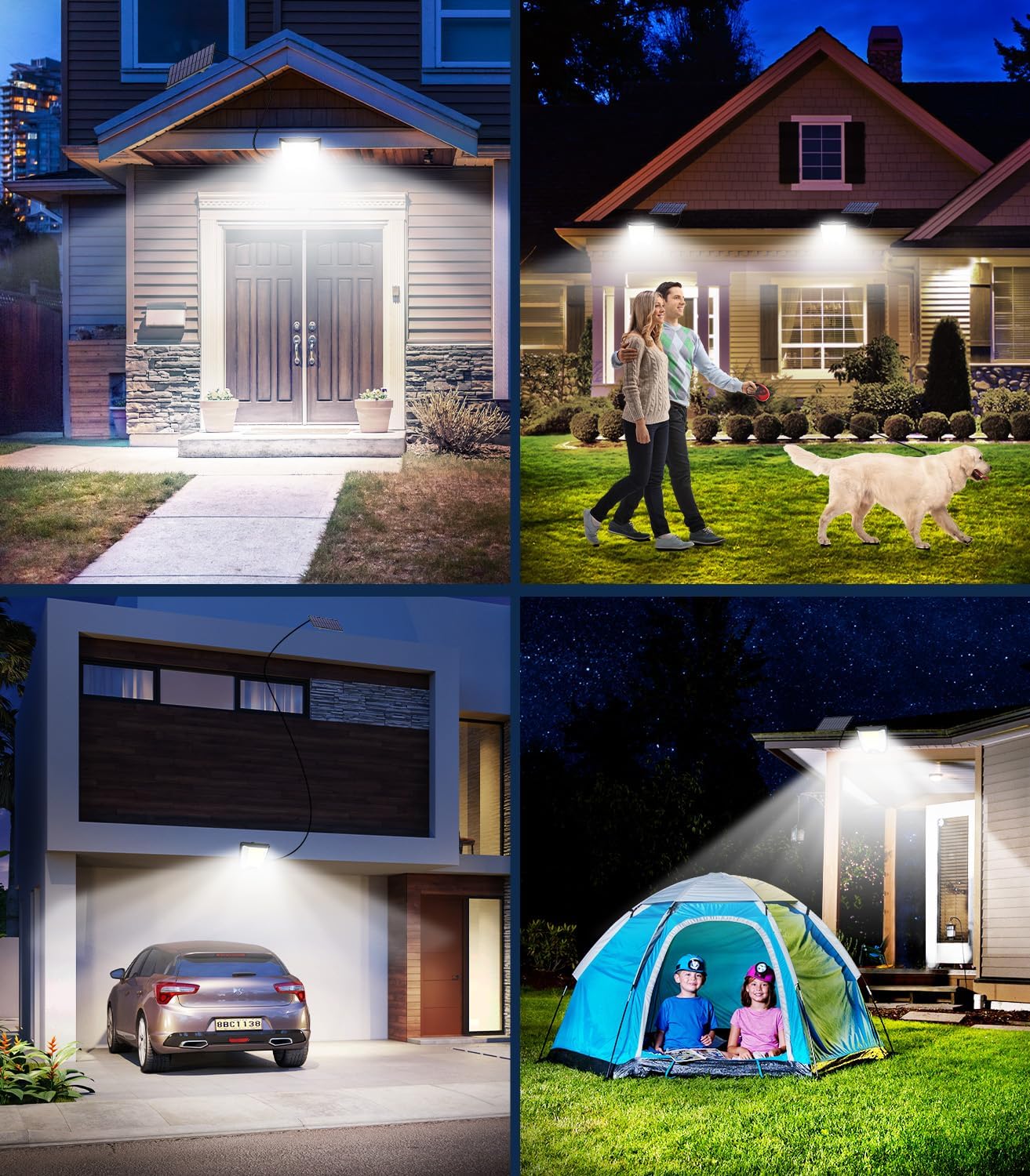 Solarleuchten für den Außenbereich mit Bewegungsmelder, LED-Solarleuchte: 288 LED-Solarstrahler, Außenleuchte, 3 Modi, Außenlampe, Außenlampe, IP65, wasserdichtes Licht, 270°, Solarlampe, Garten-Wandleuchte mit 5 m Kabel – Bild 8