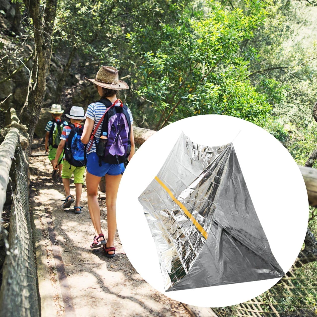 BESPORTBLE Notunterkunft Einweg 2 Stück Silber mit isolierendem Wärmeschutz und robustem Material für Camping Wandern und Radfahren Kompaktes leichtes Design für einfache Handhabung – Bild 4