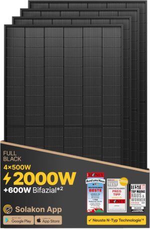 Solakon Solarpanel 500W, Bifacial G...