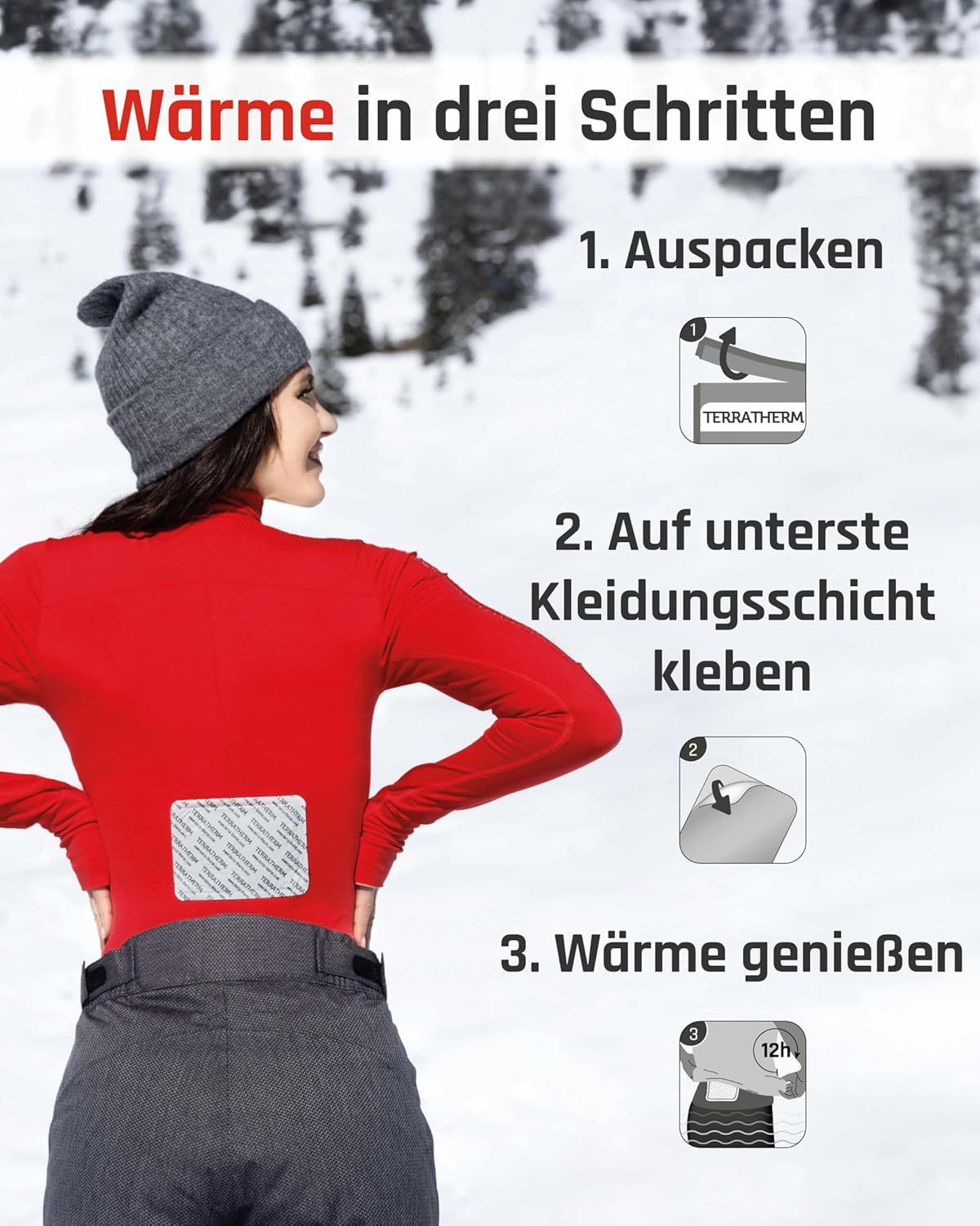 Wärmepflaster für Rücken, Nacken und Schulter, 12 Stunden angenehme Tiefenwärme, Rückenwärmer, selbstklebend und luftaktiviert | 10er Pack, 12 Stunden wohltuende Tiefenwärme, Rückenwärmer, Körperwärmer, selbstklebend und luftaktiviert – Bild 3