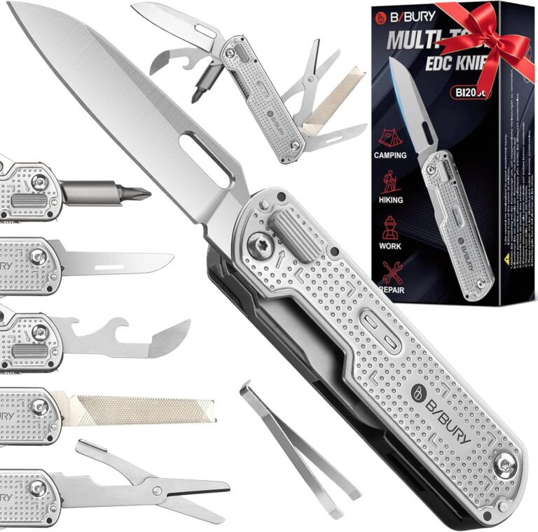 BIBURY Geschenke für Männer, Multitool EDC Taschenmesser, Survival Messer Edelstahl, Messer Outdoor, Papa Geschenk, Geburtstagsgeschenk Gadgets für Männer, Adventskalender Füllung Geschenke Männer