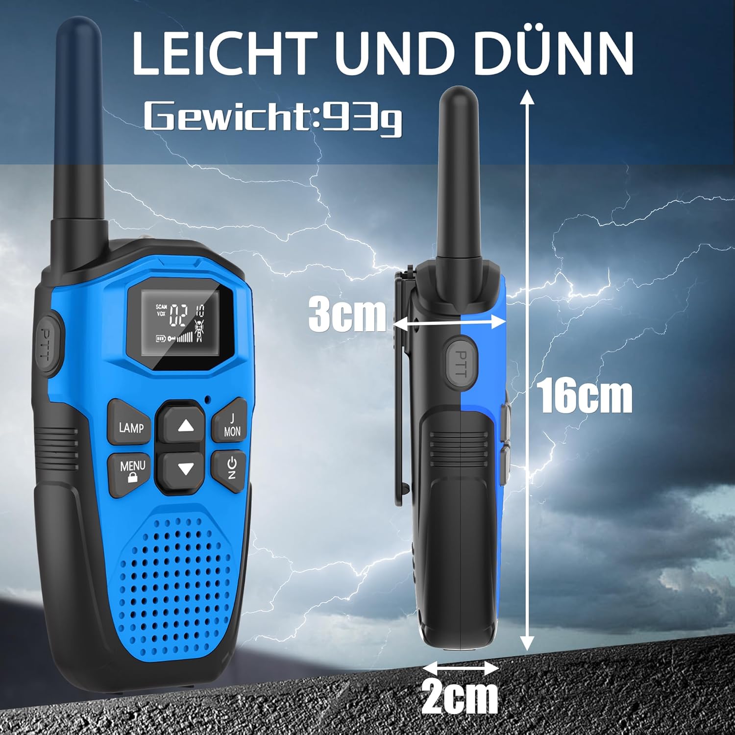 Walkie Talkie 4er Set, NXGKET Walkie Talkies Wiederaufladbar für Erwachsene Kinder Radios, Walki Talki mit großer Reichweite 5 km mit Li-Ionen-Akku, Walkie Talkies VOX Taschenlampe für Outdoor, Camping, Wandern – Bild 5