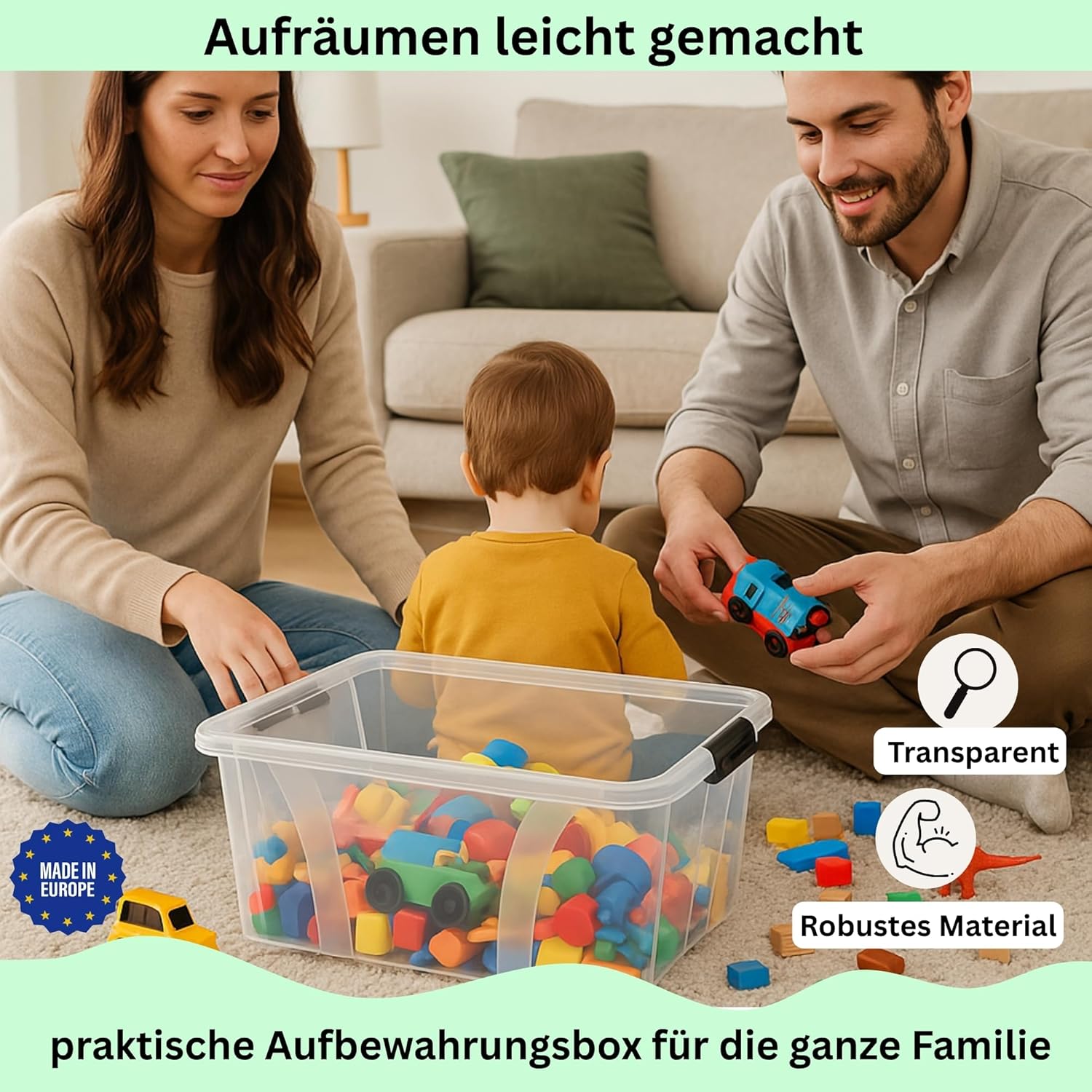 80-Liter-Aufbewahrungsbox mit Deckel – transparente Kunststoffbox, stapelbar, verstärkter Boden, robuste Verschlussklammern – ideal für Küche, Haushalt und HVAC-Block – Bild 6