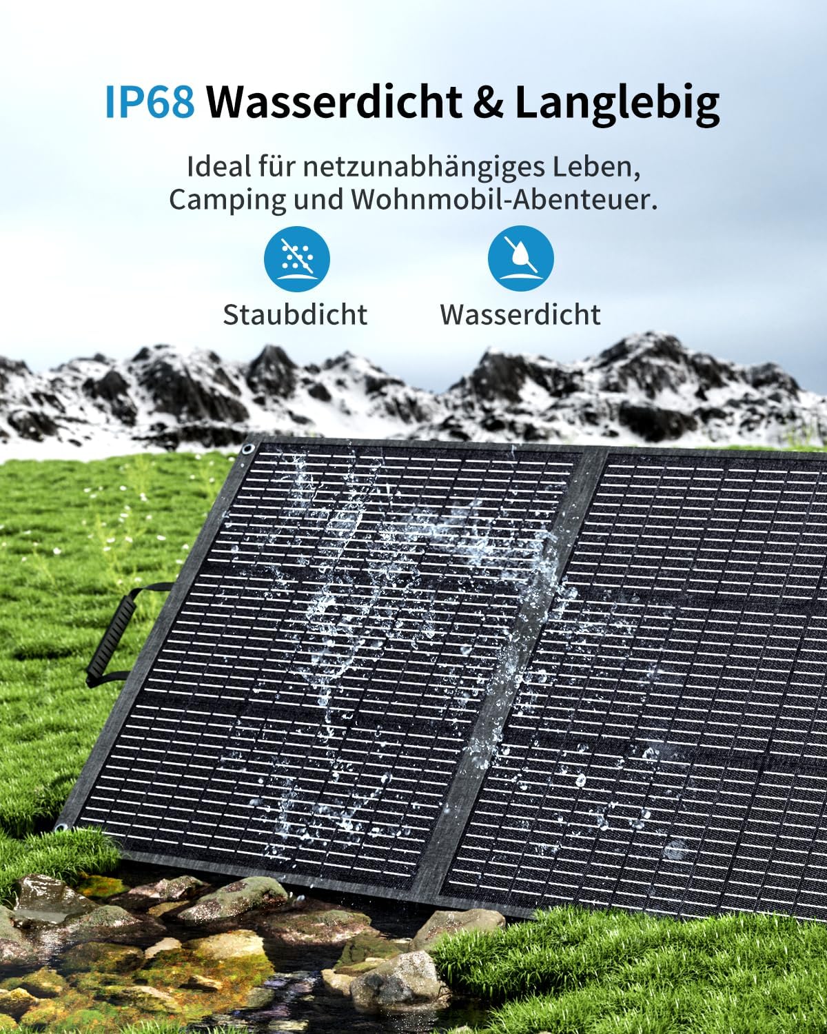 ABOK Asp200 200 W faltbares Solarpanel für Kraftwerk, Camping und Wohnmobil | Tragbares Solarpanel für Solargenerator, Notstromversorgung im Freien, ideal für Camping, Wohnmobil, Garten und netzunabhängige Stromversorgung – Bild 4