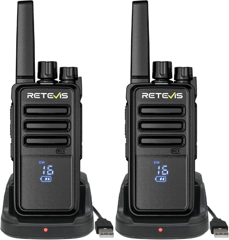 Retevis RT668H Walkie Talkie, Radio mit verstecktem Display, wiederaufladbar Typ C 1200 mAh, VOX, Geräuschunterdrückung, robust, Walki Talki für Familienfahrten, Geschenk (schwarz, 2 Stück)