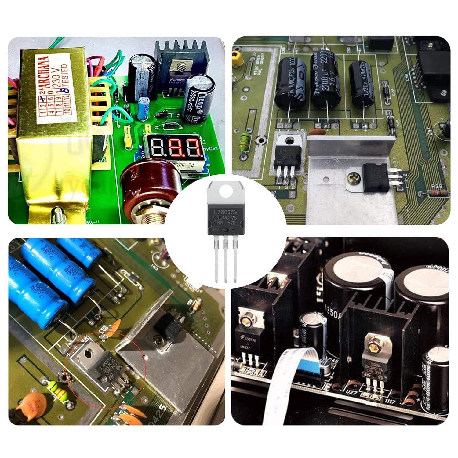AUKENIEN 12 Werte 60 Stück L7805 LM317 L7806 L7808 L7809 L7810 L7812 L7815 L7818 L7824 L7912 L7915 Positive Negative Spannungsregler Sortiment Kit TO-220 Spannungsregler – Bild 4