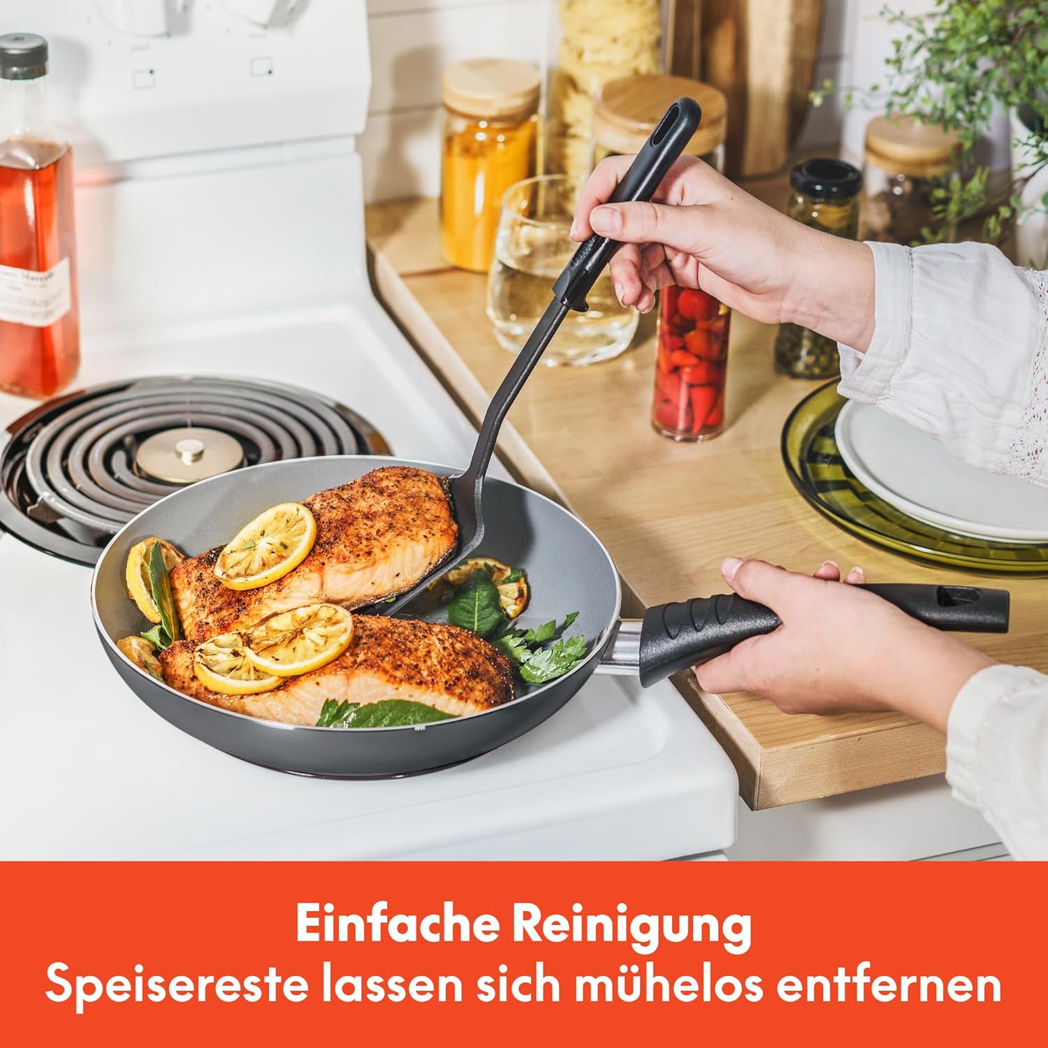 bella Antihaft-Kochgeschirr-Set mit Glasdeckel – Backzubehör, Töpfe und Pfannen, Aufbewahrungsschüsseln und Utensilien aus Aluminium, für alle Herdarten geeignet, 21-teilig, Schwarz – Bild 7