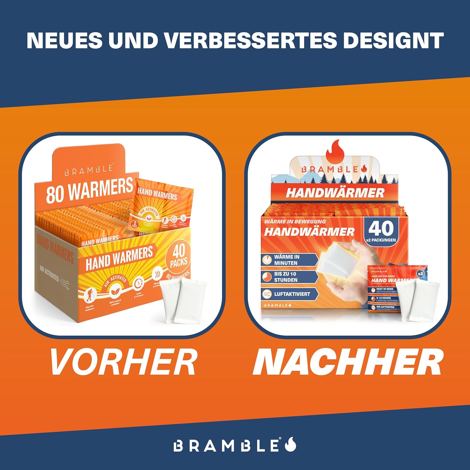 Bramble – Handwärmer – Luftaktivierte Taschenwärmer für Outdoor-Aktivitäten – Wärme in Minuten – Bis zu 10 Stunden Wärme – Bild 6